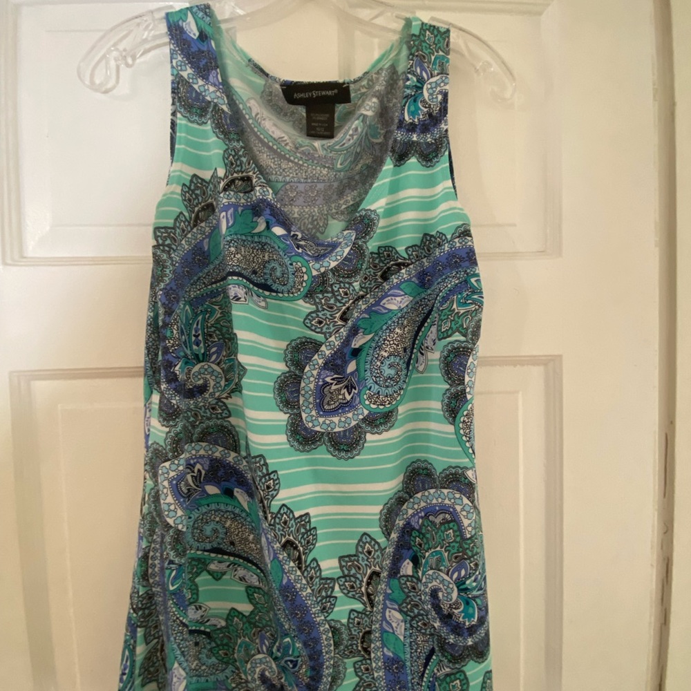 Ashley Stewart Paisley Tank top Size 10/12 - Picture 6 of 6